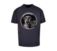 F4NT4STIC T-Shirt 'Elton John Vintage Circle' bleu foncé / jaune / noir, Taille XXXL