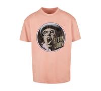 F4NT4STIC T-Shirt 'Elton John Vintage Circle' mélange de couleurs / pêche, Taille S