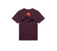 F4NT4STIC T-Shirt 'Escape Discover the World Mountain' marron / orange / noir, Taille L