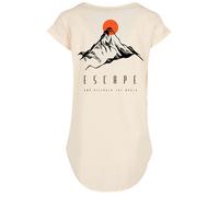 F4NT4STIC T-shirt 'Escape Discover the World Mountain' sable / orange / noir, Taille XS