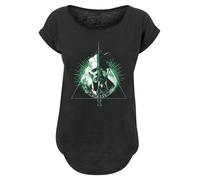 F4NT4STIC T-shirt 'Fantastic Beasts 2 Dumbledore Vs Grindelwald' émeraude / noir / blanc, Taille XS