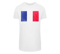 F4NT4STIC T-Shirt 'France Frankreich Flagge distressed' bleu / rouge / blanc, Taille M