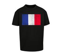 F4NT4STIC T-Shirt 'France Frankreich Flagge distressed' mélange de couleurs / noir, Taille L