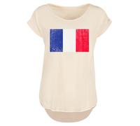 F4NT4STIC T-shirt 'France Frankreich Flagge' sable / bleu cobalt / rouge / blanc, Taille M
