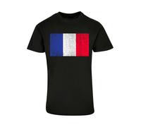 F4NT4STIC T-Shirt 'Frankreich Flagge France distressed' mélange de couleurs / noir, Taille M