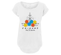 F4NT4STIC T-shirt 'Friends TV Serie' bleu / jaune / rouge orangé / blanc, Taille S