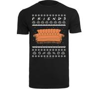 F4NT4STIC T-Shirt 'Friends TV Serie Fair Isle Couch' orange / noir / blanc, Taille XL