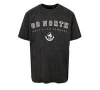 F4NT4STIC T-Shirt 'Go North Knut & Jan Hamburg' noir chiné / blanc, Taille 5XL