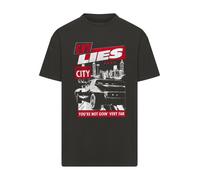 F4NT4STIC T-Shirt 'Guns N' Roses Lies City Rock Music' rouge / noir / blanc, Taille 4XL