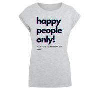F4NT4STIC T-shirt 'Happy people only New York' gris chiné / noir, Taille XS