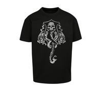F4NT4STIC T-Shirt 'Harry Potter Dark Mark Crest' gris / noir, Taille M