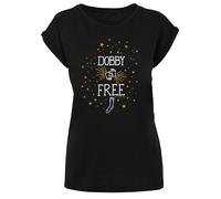 F4NT4STIC T-shirt 'Harry Potter Dobby Is Free' jaune foncé / noir / blanc, Taille XXXL