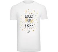 F4NT4STIC T-Shirt 'Harry Potter Dobby Is Free' or / noir / blanc, Taille XS