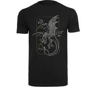 F4NT4STIC T-Shirt 'Harry Potter Dragon Line Art' jaune / noir / blanc, Taille XS