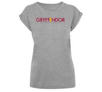 F4NT4STIC T-shirt 'Harry Potter Gryffindor' gris chiné / orange / magenta, Taille XS