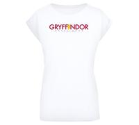 F4NT4STIC T-shirt 'Harry Potter Gryffindor Text' jaune / bourgogne / blanc, Taille S
