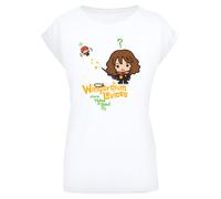 F4NT4STIC T-shirt 'Harry Potter Hermione Granger Wingardium Leviosa Junior' marron / jaune d'or / vert / blanc, Taille XXL