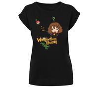 F4NT4STIC T-shirt 'Harry Potter Hermione Granger Wingardium Leviosa Junior' marron / jaune d'or / vert gazon / noir, Taille S