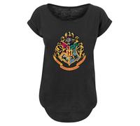 F4NT4STIC T-shirt 'Harry Potter Hogwarts' jaune d'or / émeraude / magenta / noir chiné, Taille XL