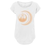 F4NT4STIC T-shirt 'Harry Potter Hogwarts Moon' orange / blanc, Taille S