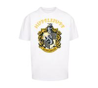 F4NT4STIC T-Shirt 'Harry Potter Hufflepuff Crest' safran / gris / noir / blanc, Taille M