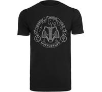 F4NT4STIC T-Shirt 'Harry Potter Hufflepuff Seal' noir / blanc, Taille M