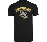 F4NT4STIC T-Shirt 'Harry Potter Hufflepuff Sport Emblem' jaune / gris / noir, Taille 4XL
