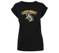 F4NT4STIC T-shirt 'Harry Potter Hufflepuff Sport Emblem' jaune / gris / noir, Taille 5XL