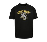 F4NT4STIC T-Shirt 'Harry Potter Hufflepuff Sport Emblem' jaune / gris / noir, Taille S