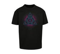 F4NT4STIC T-Shirt 'Harry Potter Neon Deathly' bleu cyan / violet / noir, Taille 4XL