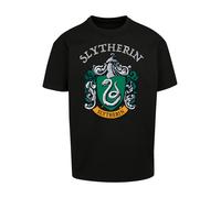 F4NT4STIC T-Shirt 'Harry Potter Slytherin Crest' gris / vert foncé / noir / blanc, Taille M
