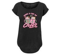 F4NT4STIC T-shirt 'Have a Cup of Cheer Christmas Holiday' mélange de couleurs / noir, Taille XS