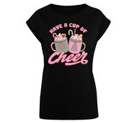 F4NT4STIC T-shirt 'Have a Cup of Cheer Christmas Holiday' mélange de couleurs / rose / noir, Taille XS