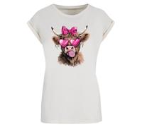 F4NT4STIC T-shirt 'Highland Cow Valentinstag Sonnenbrille' beige clair / mélange de couleurs, Taille 4XL