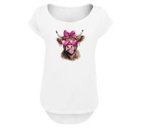 F4NT4STIC T-shirt 'Highland Cow Valentinstag Sonnenbrille' brun foncé / rose / noir / blanc, Taille 4XL