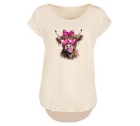 F4NT4STIC T-shirt 'Highland Cow Valentinstag Sonnenbrille' sable / brocart / brun foncé / fuchsia, Taille S
