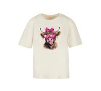 F4NT4STIC T-shirt 'Highland Cow Valentinstag Sonnenbrille' sable / brocart / rose / noir, Taille XXXL