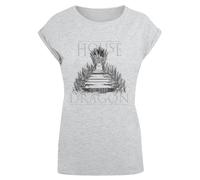 F4NT4STIC T-shirt 'House Of The Dragon Throne' gris clair / gris chiné / noir, Taille XS