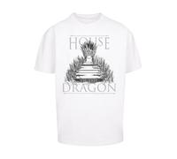 F4NT4STIC T-Shirt 'House Of The Dragon Throne' noir / blanc, Taille 4XL