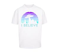 F4NT4STIC T-Shirt 'I Believe UFO Alien Raumschiff Retro' bleu / violet / blanc, Taille 4XL
