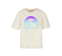 F4NT4STIC T-shirt 'I BELIEVE UFO Alien Raumschiff Retro' sable / bleu clair / violet, Taille XXL