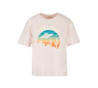 F4NT4STIC T-shirt 'I Believe UFO Alien Sonnenuntergang' turquoise / orange / rose, Taille M