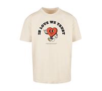F4NT4STIC T-Shirt 'In Love We Trust Valentinstag Streetwear' sable / rouge / noir, Taille XL
