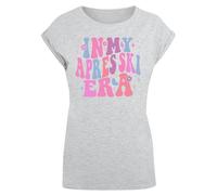 F4NT4STIC T-shirt 'In My Apres Ski Era' bleu fumé / gris chiné / violet / éosine / rose clair, Taille XS
