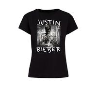 F4NT4STIC T-shirt 'Justin Bieber' noir / blanc, Taille M