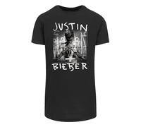 F4NT4STIC T-Shirt 'Justin Bieber' noir / blanc, Taille XS