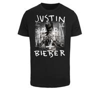 F4NT4STIC T-Shirt 'Justin Bieber Purpose Album Cover' gris / pomme / noir, Taille M