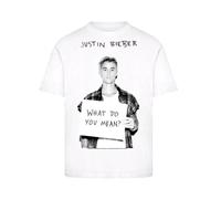 F4NT4STIC T-Shirt 'Justin Bieber What Do You Mean' gris / noir / blanc, Taille XXXL