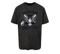 F4NT4STIC T-Shirt 'Kätzchen You Gotta Be Kitten Me!' gris foncé / noir / blanc, Taille XXL