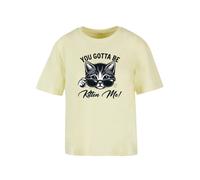 F4NT4STIC T-shirt 'Kätzchen You Gotta Be Kitten Me!' jaune clair / gris / noir, Taille XS